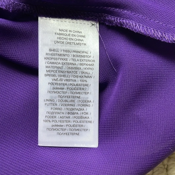 SOLD Ralph Lauren NWT Flutter-Sleeve V-Neck Empire-Waist Dress in Purple Size 6 - Picture 10 of 14